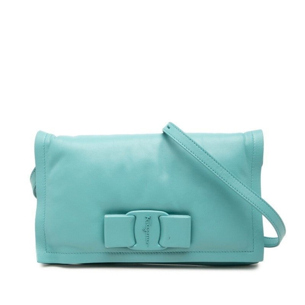 Salvatore Ferragamo Vara Ribbon Shoulder Bag Blue